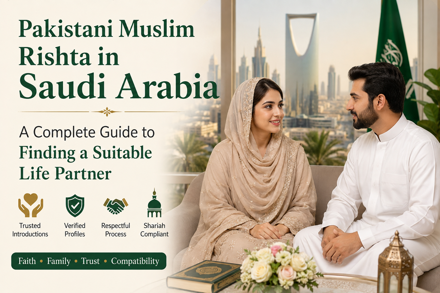 # Pakistani Muslim Rishta in Saudi Arabia: A Complete Guide to Finding a Suitable Life Partner Finding a suitable life partner is an important decision, especially for Pakistani Muslims living in Saudi Arabia. Many Pakistani families in Riyadh, Jeddah, Dammam, Al Khobar, Madinah, and other cities prefer a partner who understands their Islamic values, Pakistani culture, family traditions, and lifestyle in the Gulf. A **Pakistani Muslim rishta in Saudi Arabia** can be found through family networks, trusted community contacts, matrimonial platforms, and carefully managed introductions. However, the goal should not simply be to find someone quickly. The right approach is to find a compatible person whose values, expectations, family background, and future plans are reasonably aligned. ## Why Pakistani Families Look for Rishtas in Saudi Arabia Saudi Arabia has a large Pakistani community, including professionals, business owners, students, and families who have lived there for many years. Because of this established community, Pakistani families often prefer to consider rishtas within the community. A Pakistani Muslim family may look for qualities such as good character, religious values, education, financial responsibility, family background, and compatibility. For families living abroad, another important consideration is whether both individuals understand the practical realities of married life in Saudi Arabia or Pakistan. Discussing these matters early can prevent misunderstandings later. ## How to Find a Pakistani Muslim Rishta in Saudi Arabia There are several respectful ways to begin the search. ### 1. Family and Community References Family introductions remain one of the most trusted methods. Parents, relatives, family friends, and respected community members may know suitable families. The advantage is that both families may already have some background information about each other. Nevertheless, families should still verify important details independently rather than relying entirely on a recommendation. ### 2. Pakistani Community Networks Pakistani communities in major Saudi cities can be useful for meeting families with similar cultural backgrounds. Local community contacts, social gatherings, and trusted personal networks may help families identify potential matches. Privacy should always be respected. Personal photographs, phone numbers, and family information should not be shared publicly without permission. ### 3. Online Matrimonial Platforms Online matrimonial services can make the search more convenient, particularly for Pakistanis living away from their hometowns. Profiles can help families understand basic information such as age, education, profession, location, and marital preferences. However, an online profile should be considered only a starting point. Identity, marital status, employment claims, and family information should be verified before making serious commitments. ## What to Look for in a Suitable Rishta A good rishta is about more than education, appearance, profession, or financial status. Compatibility can be much more important for a successful marriage. Consider discussing the following areas: * Religious values and expectations * Education and professional goals * Personality and communication style * Expectations about living arrangements * Plans regarding Saudi Arabia or Pakistan * Financial responsibilities * Expectations regarding both families * Future plans for children * Lifestyle preferences * Previous marriage, if applicable These conversations should take place respectfully and, where appropriate, with family involvement. ## Questions Families Should Discuss Before Marriage Before moving forward, both sides should have a clear understanding of practical expectations. For example, if one person plans to continue working after marriage, this should be discussed openly. Similarly, couples should discuss whether they intend to live independently or with parents. If one partner expects to remain in Saudi Arabia while the other prefers to return to Pakistan, this can become a major issue if it is not discussed beforehand. It is also sensible to discuss financial responsibilities, accommodation, employment, and plans for children. Clear communication before marriage can reduce the possibility of serious disagreements later. ## Verify Important Information One of the most important steps in finding a rishta online or through distant family connections is verification. Families should confirm basic identity information and ask appropriate questions about education, employment, marital status, and family circumstances. References from trusted people can also be helpful. Do not send money to someone simply because they claim to be a potential match. Be particularly cautious if a person quickly asks for financial assistance, expensive gifts, immigration expenses, or other payments. A genuine marriage proposal should allow reasonable time for families to communicate and verify information. ## Understanding Marriage Formalities in Saudi Arabia Marriage documentation can involve legal and administrative requirements, particularly when nationality and residency situations are different. Saudi Arabia's Ministry of Justice lists requirements for a marriage contract that include the appearance of the bride, groom, and bride's guardian with identification documents, witnesses with identification, premarital medical reports from an accredited hospital, the bride's explicit consent, and agreement on the dowry. Specific circumstances can require additional documents. Saudi personal-status regulations also address marriage contracts, documentation, consent, and other family-law matters. Because requirements can depend on the circumstances and may change, couples should confirm the latest requirements with the relevant Saudi authorities before making arrangements. For Pakistani citizens, it can also be important to understand any Pakistani documentation or registration requirements that may apply to their particular situation. ## Red Flags to Watch For Whether a rishta is found through family contacts or online, certain warning signs should not be ignored. Be careful when someone: * Refuses reasonable identity verification * Gives inconsistent information * Pressures you to make a quick decision * Avoids family involvement without a clear reason * Requests money or financial assistance * Makes unrealistic promises * Hides important information about previous marriage or employment * Becomes aggressive when you ask normal questions A healthy marriage discussion should allow both sides to ask questions without pressure. ## How to Make the Rishta Process More Successful Families can make the process easier by creating a clear set of priorities before beginning the search. Instead of looking for a "perfect" person, identify the qualities that are genuinely important. For example, religious commitment, honesty, emotional maturity, education, and compatibility may be more meaningful than superficial criteria. It is also helpful to keep communication respectful and organized. Once a serious proposal develops, families can arrange a formal introduction and gradually discuss important matters. Most importantly, avoid making a final decision based only on photographs or online conversations. A marriage is a long-term relationship, so compatibility and character deserve careful consideration. ## Final Thoughts Finding a **Pakistani Muslim rishta in Saudi Arabia** can become easier when families combine traditional introductions with responsible modern methods. Family references, Pakistani community networks, and online matrimonial services can all be useful when they are approached carefully. The most important principles are **compatibility, honesty, verification, mutual respect, and clear communication**. Take sufficient time to understand the person and family before making a commitment, and verify legal and documentation requirements through official sources.